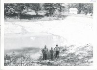 Milton Kettman newly constructed spring fed farm pond, 1965
