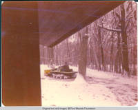 Snow plow moving snow