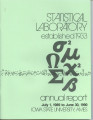 Statistical Laboratory Annual Report, July 1, 1989 to June 30, 1990