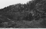Ledge of purple limestone and red bed above Burlington  &amp; Missouri River Railway, Hot Springs, S.D., late 1890s or early 1900s