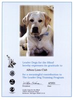 Albion Lions Club - certificate 2001