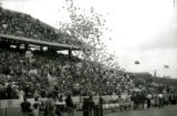 Balloons released over the football field at Homecoming, 1985
