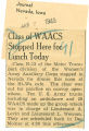 Class of WAACS stopped here for lunch today