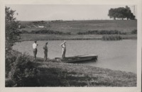 Men Inspect a Farm Pond.