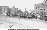Governor's Day ceremony VIPs seated next to awards table, The University of Iowa, 1931