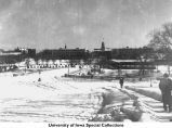 Iowa Avenue Bridge in winter, Iowa City, Iowa, February 1936