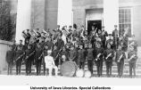 Military band on Old Capitol steps, The University of Iowa, 1914