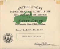 10 Year Safety Award for preventing motor vehicle accidents.