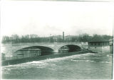 Hydroelectric Plant, dam and Burlington Street bridge from the southwest, the University of Iowa, 1920s?