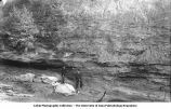 Men by conglomerate basal with lentils of unconformity near base, Montpelier, Iowa, late 1890s or early 1900s