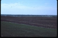 Sediment basin in a farm field.