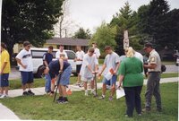 1999 Students plant trees at West Burlington High School