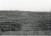 1970s Plowed fields with silo