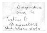 Organizational Correspondence of the American Society of Andrology 1975