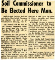 Soil commissioner to be elected. 