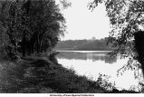 Iowa River, east bank, Iowa City, Iowa, ca. 1940
