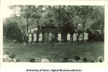 Dancer performing on lawn, The University of Iowa, June 5, 1922