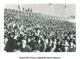 Iowa fans cheering at football game, The University of Iowa, November 11, 1939?