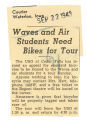 Waves and air students need bikes for tour