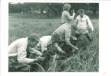Professor Bovberg and students doing fieldwork at Iowa Lakeside Laboratory, West Lake Okoboji, 1960s