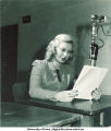 Marcia Kuyper broadcasting on WSUI, The University of Iowa, 1940s