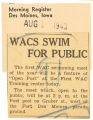 WACs swim for public