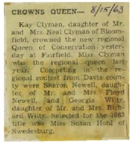 1963 - Kay Clyman, Regional Queen of Conservation