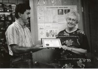 Mike Lewitke Presents Retirement Certificate to Dorothy Davis