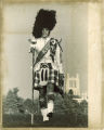 Scottish Highlanders drum major Barbara Mohr, The University of Iowa, ca. 1971