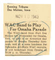 WAC band to play for Omaha parade