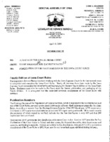 008. Memorandum to the Justices of the Supreme Court of Iowa from the Legislative Service Bureau, 04/19/2000.