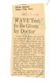 WAVE test to be given by doctor