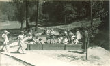 Students playing in sandbox, The University of Iowa, May 19, 1932