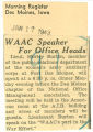 WAAC speaker for office heads