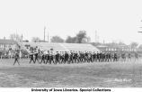Governor's Day on Iowa Field, military band inspection, The University of Iowa, May 12, 1917