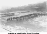Rifles stacked on Iowa Field, The University of Iowa, 1918