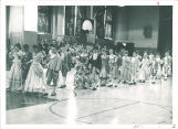 School children performing minuet, The University of Iowa elementary school, 1963 or 1964