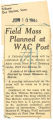 Field mass planned at WAC post