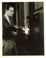 Engineering student recording data in a technology laboratory, The University of Iowa, 1939
