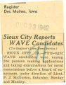 Sioux City reports WAVE candidates