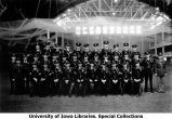 Pontonier Drill Team cadets posing in Armory, The University of Iowa, April 1936