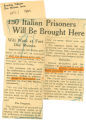 I50 Italian prisoners will be brought here