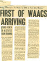 Army history to be made by 800 at Fort Des Moines - first of WAACs arriving