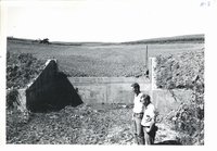 Drop spillway dam on property line of Paul Hansen and Chas Meyers