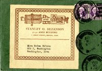 Stanley O. Bezanson correspondence to Helen Patricia (Patsy) Wilson, stamped envelope.