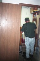 Unidentified man in closet