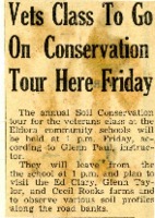Veterans class to go on conservation tour.