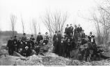Professor Samuel Calvin and class at the state quarry, North Liberty, Iowa, April 22, 1899