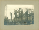 Group looking at ruins of South Hall, The University of Iowa, 1901