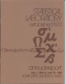 Statistical Laboratory Annual Report, July 1, 1988 to June 30, 1989